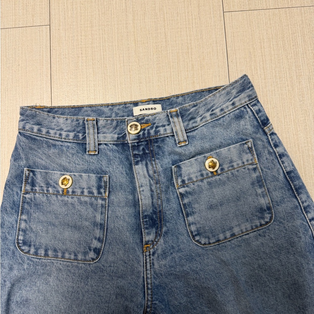 Sandro Women's Blue Jeans (I have cut these to fit me. I am 5’3.